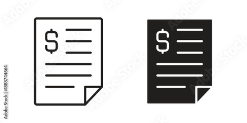 Invoice icon vector logo design element. Vector emblem template.