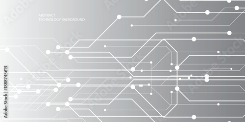 Abstract tech background featuring circuit patterns and blue chip design. Digital board texture with electronic lines for futuristic data concepts.