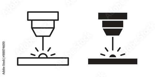 Laser machine icon vector logo design element. Vector emblem template.