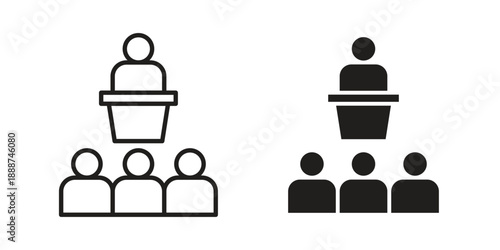 Lecture icon vector logo design element. Vector emblem template.