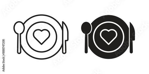 Love Plate icon vector logo design element. Vector emblem template.