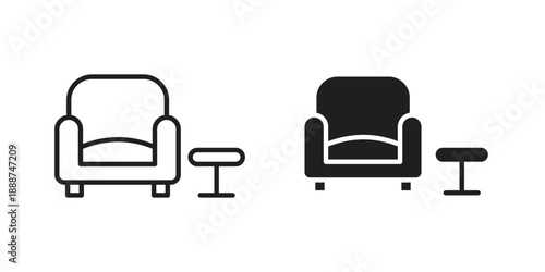Lounge icon vector logo design element. Vector emblem template.