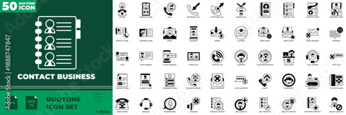 Contact Business Duotone Editable Icons set
