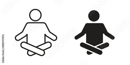 Meditating icon vector logo design element. Vector emblem template.