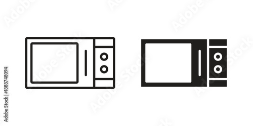 Microwave icon vector logo design element. Vector emblem template.