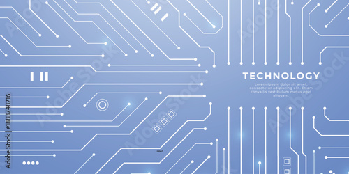 circular portal with luminous circuit patterns radiating on digital tech backdrop. Blue neon frame featuring HUD interface, cyber elements, and electronic board aesthetics.