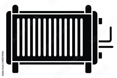 radiator heater line art silhouette vector illustration
