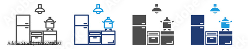kitchen  icon set multiple syle