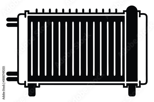 radiator heater line art silhouette vector illustration