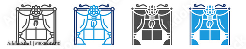 curtain  icon set multiple syle