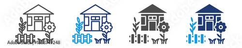 home garden  icon set multiple syle
