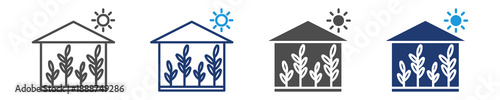 green house  icon set multiple syle