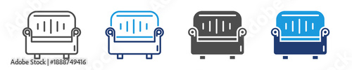 chair  icon set multiple syle