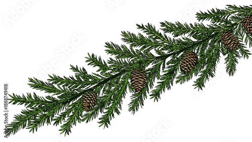 Festive Pine Garland with Cones A Touch of Holiday Cheer.