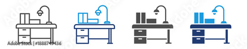 desk  icon set multiple syle