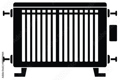 radiator heater line art silhouette vector illustration