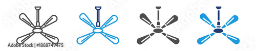 celling fan  icon set multiple syle