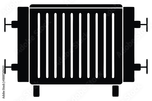 radiator heater line art silhouette vector illustration