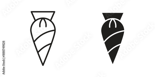 Pastry bag icon vector logo design element. Vector emblem template.
