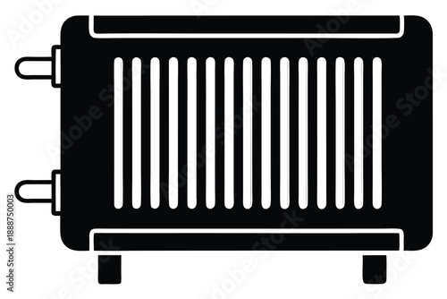 radiator heater line art silhouette vector illustration