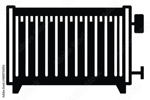 radiator heater line art silhouette vector illustration