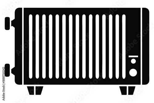 radiator heater line art silhouette vector illustration