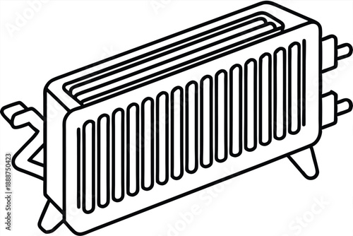 radiator heater line art silhouette vector illustration