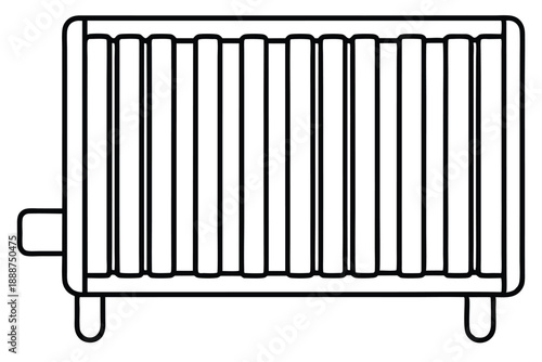 radiator heater line art silhouette vector illustration