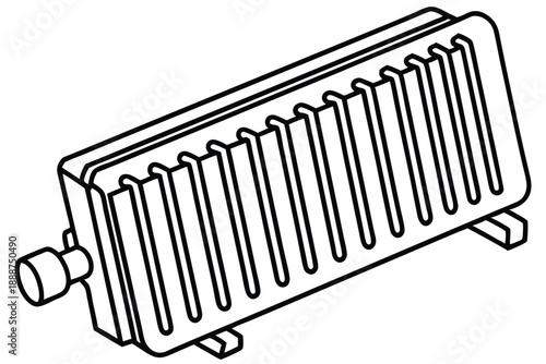 radiator heater line art silhouette vector illustration