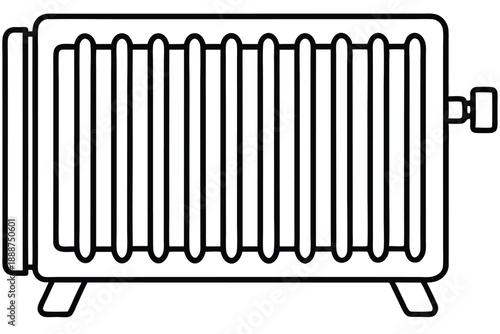 radiator heater line art silhouette vector illustration
