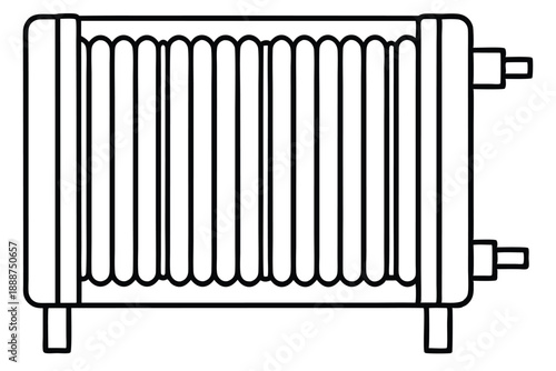 radiator heater line art silhouette vector illustration