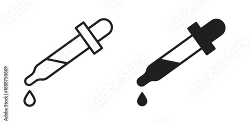 Pipette icon vector logo design element. Vector emblem template.