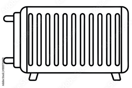 radiator heater line art silhouette vector illustration