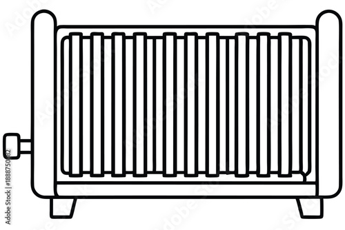 radiator heater line art silhouette vector illustration