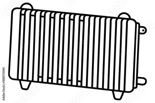 radiator heater line art silhouette vector illustration
