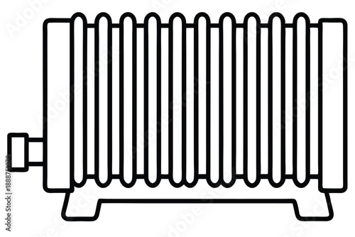 radiator heater line art silhouette vector illustration