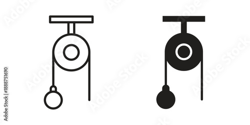Pulley icon vector logo design element. Vector emblem template.