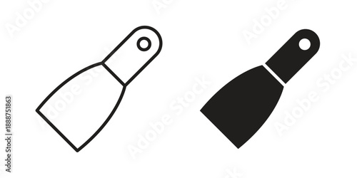Putty knife icon vector logo design element. Vector emblem template.