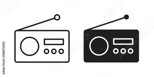 Radio icon vector logo design element. Vector emblem template.
