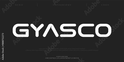 Gyasco, Creative digital abstract modern alphabet fontsand numbers. Typography electronic digital game music future creative urban font design concept. vector illustraion
