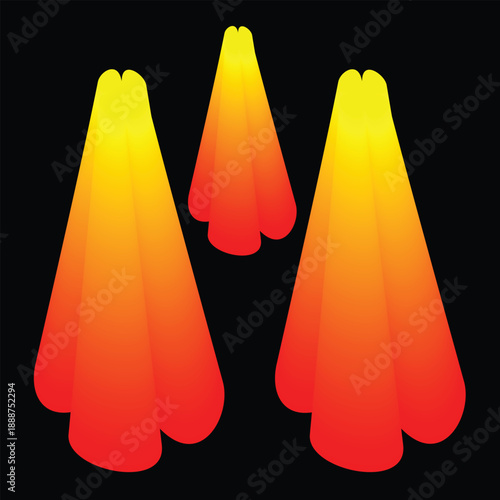  is an abstract digital illustration cone-shaped light solid black background.