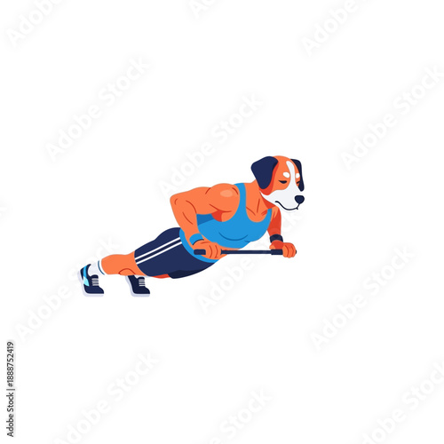 Man Doing Push Ups with Resistance Band.