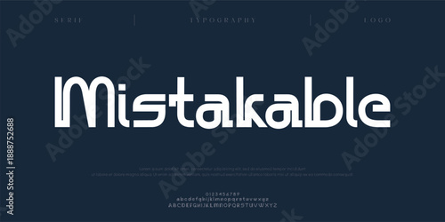 Mistakable, Creative digital modern alphabet fonts. Typography abstract decorative sport, game, technology, fashion, digital, future creative logo font. vector illustration
