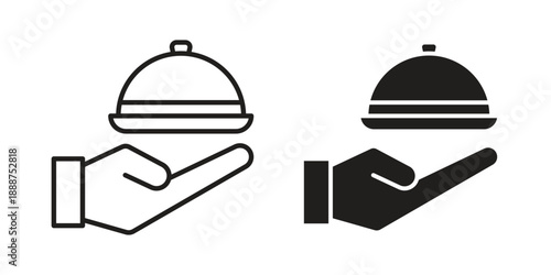 Restaurant Tray icon vector logo design element. Vector emblem template.