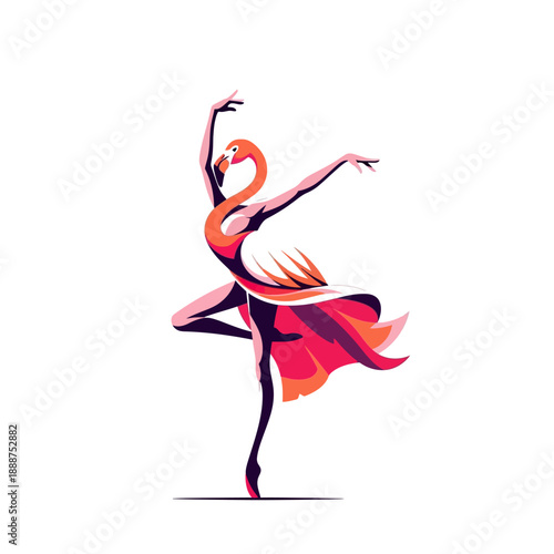 Ballet Dancer in Dynamic Pose Illustration.