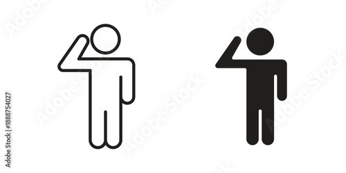 Salute icon vector logo design element. Vector emblem template.