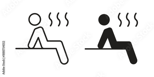 Sauna icon vector logo design element. Vector emblem template.