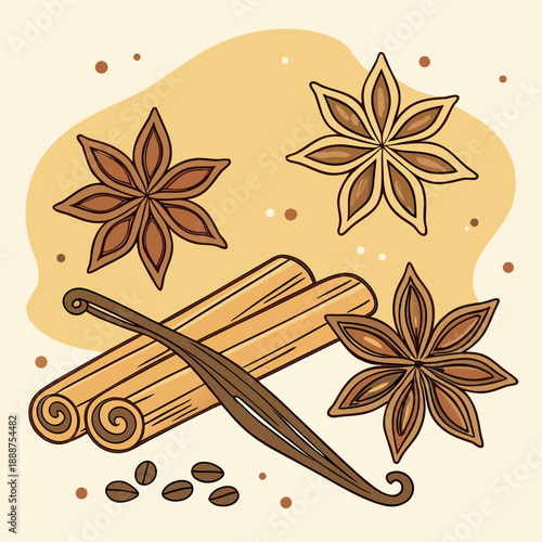 Aromatic Spices: Cinnamon, Star Anise, and Vanilla Beans