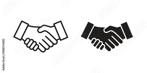 Shake hands icon vector logo design element. Vector emblem template.