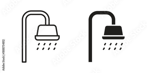 Shower head icon vector logo design element. Vector emblem template.